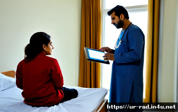 Home 17 소아 방사선 치료 효과 - Photorealistic pediatric radiation therapy consultation in a modern Pakistani hospital, compassionat...